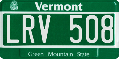 VT license plate LRV508