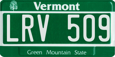 VT license plate LRV509