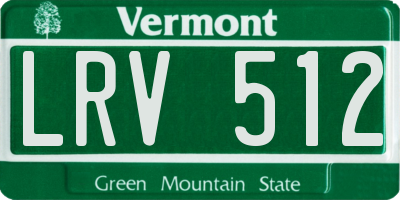 VT license plate LRV512