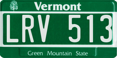 VT license plate LRV513