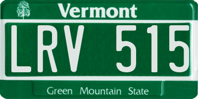 VT license plate LRV515