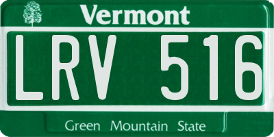 VT license plate LRV516