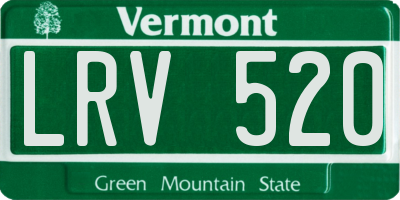 VT license plate LRV520