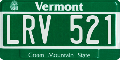 VT license plate LRV521