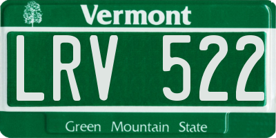 VT license plate LRV522