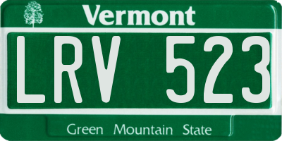 VT license plate LRV523