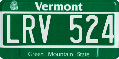 VT license plate LRV524
