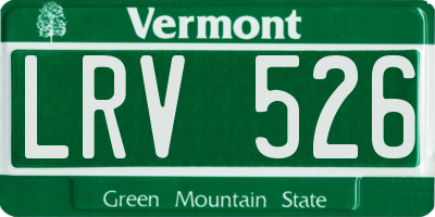 VT license plate LRV526