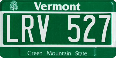 VT license plate LRV527