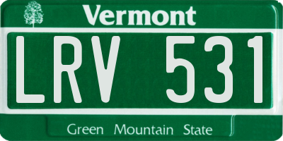 VT license plate LRV531