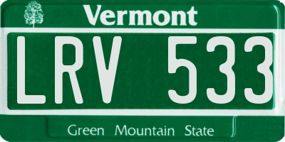 VT license plate LRV533