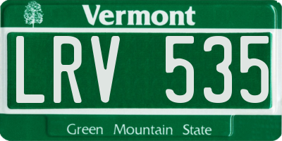 VT license plate LRV535