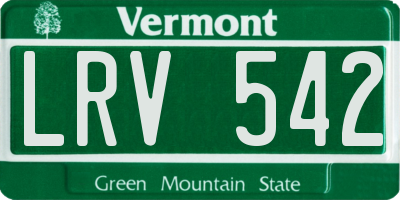 VT license plate LRV542