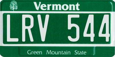 VT license plate LRV544