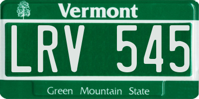 VT license plate LRV545