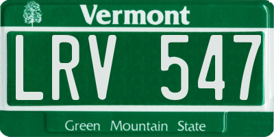 VT license plate LRV547