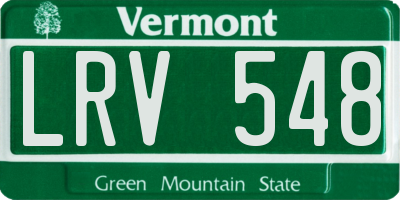 VT license plate LRV548