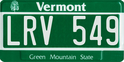 VT license plate LRV549