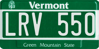 VT license plate LRV550