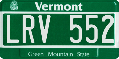 VT license plate LRV552