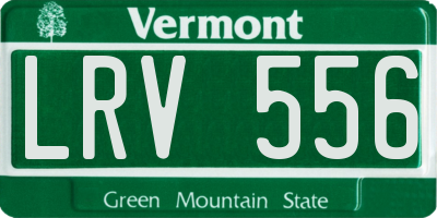 VT license plate LRV556