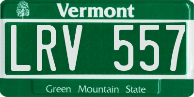VT license plate LRV557