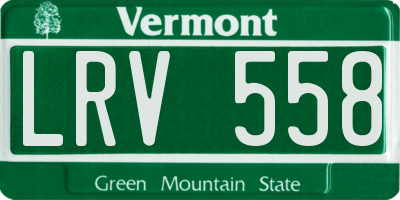 VT license plate LRV558