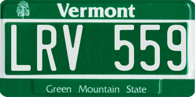 VT license plate LRV559
