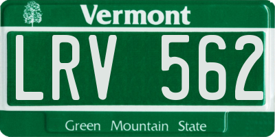 VT license plate LRV562