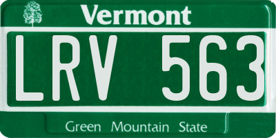 VT license plate LRV563