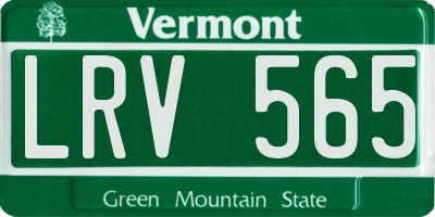 VT license plate LRV565