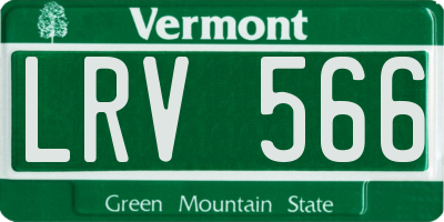 VT license plate LRV566