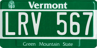 VT license plate LRV567