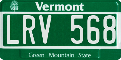 VT license plate LRV568
