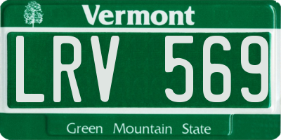 VT license plate LRV569