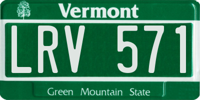 VT license plate LRV571