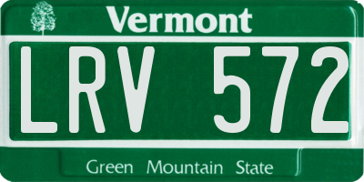 VT license plate LRV572