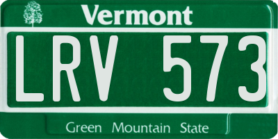 VT license plate LRV573