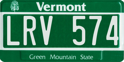 VT license plate LRV574