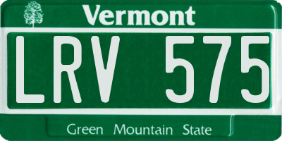 VT license plate LRV575