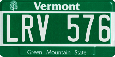VT license plate LRV576