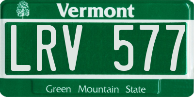 VT license plate LRV577