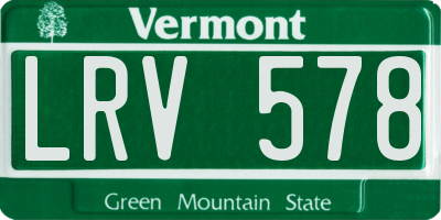 VT license plate LRV578
