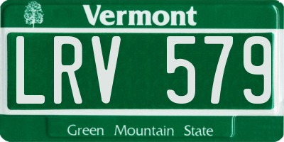 VT license plate LRV579