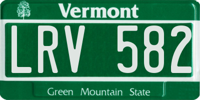 VT license plate LRV582