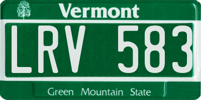 VT license plate LRV583