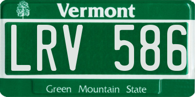 VT license plate LRV586