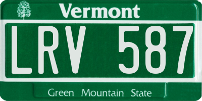 VT license plate LRV587