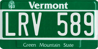 VT license plate LRV589