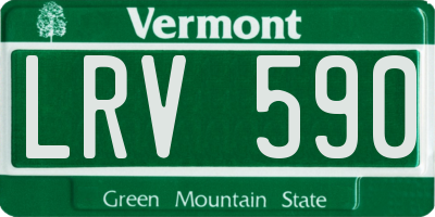 VT license plate LRV590